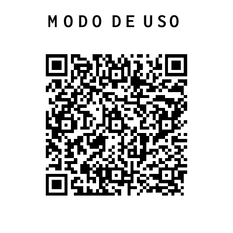 Código QR con el texto MODO DE USO arriba, para la ficha de Mesas de Río